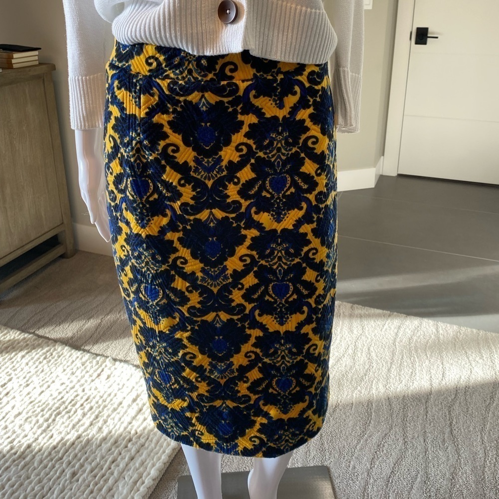 Brixon  Ivy pencil skirt in blue and yellow